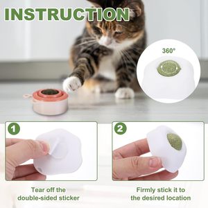 PETAXCELL Balle à mâcher en plastique décontractée à la catnip pour chats d'intérieur, jouet rotatif pour le nettoyage des dents, vert jaune, petite taille - Product Image 5