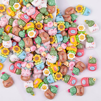 Diy Hars Accessoires Dier Plant Mobiele Telefoon Case Patches Cartoon Bloem Potplant Kits Plastic Acryl Sieraden Maken