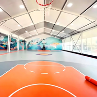Structure de Toit Sportif Multifonctionnelle en Alliage d'Aluminium avec Couverture en Tissu PVC pour Terrains de Basketball, Tennis et Football