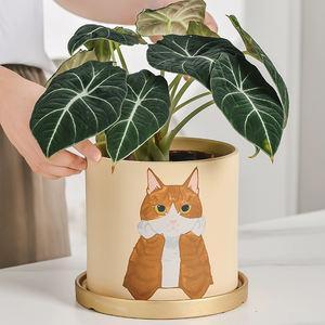 Vente chaude maison jardin décoration moderne motif animal succulent pot <span class=keywords><strong>terre</strong></span> <span class=keywords><strong>cuite</strong></span> céramique jardinière <span class=keywords><strong>pots</strong></span> de fleurs <span class=keywords><strong>avec</strong></span> plateau - Product Image 4