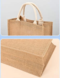 Sacs de courses en jute personnalisés écologiques |   Sac fourre-tout promotionnel biodégradable avec logo |   Vente en gros pour la vente au détail et les événements - Product Image 4