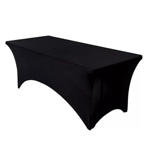 Hochzeits bankett 4ft 6ft 8ft einfarbige Spandex Tischdecke Stretch Tischdecke Rechteckige Tischdecke für Party Hotel Restaurant - Product Image 1