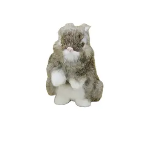 Custom Plush Long Ear Rabbit White Animal Toy Simulation Realistic Life Size Rabbit Model for Home Decoration