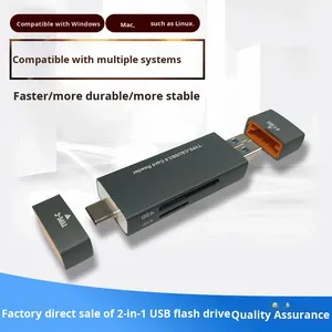 Đầu đọc thẻ mini hai trong một tốc độ cao hỗ trợ OTG cho điện thoại di động Loại C USB3.0 để cài đặt bên ngoài thẻ SD/TF - Product Image 2
