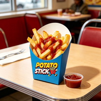 Boîtes en carton jetables pour frites, de qualité alimentaire, pliables, pour cinéma, maternelle, fêtes d'enfants, restauration rapide, vente au détail