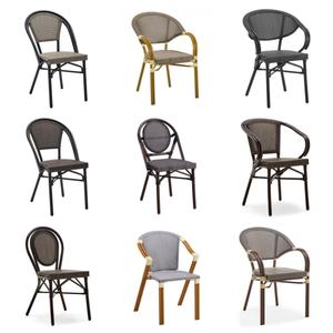 Chaise de Jardin de Style Français pour Restaurant, Café, Terrasse, Assise en Corde Imperméable et Osier en Rotin PE, Chaises de Salle à Manger d'Extérieur en Vente - Product Image 2