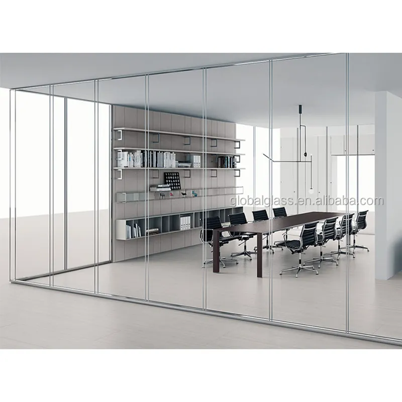 Cloison intérieure personnalisée, espace privé, bureau, 10mm, 12mm, verre Transparent simple entièrement trempé pour cloison de séparation