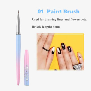15pcs Blue Pink Acrylic Nail Brush <b>Set</b> Ombre Liner Gel <b>Paint</b> Drawing Pens for Manicure Nail Art Design - Product Image 5