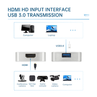 Tarjeta de Captura de Video HDMI Portátil de 2 Canales, Compatible con OBS, vMix, Zoom, Grabador de Video 1080P60 para Transmisión Multiplataforma