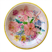 Assiettes en papier jetables de luxe, écologiques, estampées à la feuille d'or, personnalisables pour mariages, fêtes élégantes et service de dîner