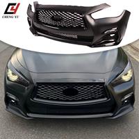 Ensemble de pare-chocs avant élégant pour Infiniti Q50 Q50L 2018-2023, en ABS noir brillant, avec calandre sport en nid d'abeille, accessoire de kit carrosserie amélioré