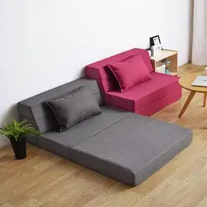 Sofá colchón triple colchón de espuma viscoelástica personalizado superventas portátil plegable muebles para el hogar 100% poliéster moderno la espuma