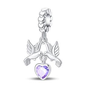 Pulsera Decorativa DIY con Árbol de la Vida, Sol, Paloma de la Paz y Colgante de Zirconia en Forma de Corazón - Plateado, Certificado GDTC - Product Image 4