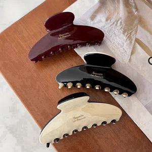 2025 Новые однотонные геометрические ацетатные заколки для волос с логотипом на заказ, женские и женские повседневные большие головные уборы, аксессуар - Product Image 1