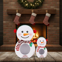 Boîte cadeau en chocolat en forme de bonhomme de neige avec fenêtre en PVC et laminage mat