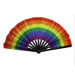 <b>Large</b> 13inch UV Glow Chinese Japanese Bamboo Folding Hand Rave <b>Fan</b> Music Festivals Club Parties Dance Performances Souvenir - Product Image 3