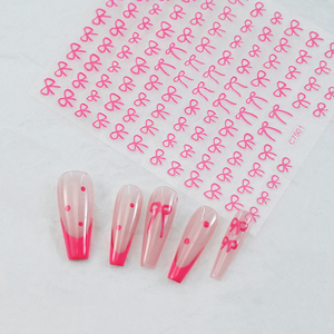 Negro blanco rosa cinta Bowknot pegatinas <span class=keywords><strong>de</strong></span> uñas Kawaii 3D autoadhesivo decoración <span class=keywords><strong>de</strong></span> uñas pequeño lazo encantador calcomanías <span class=keywords><strong>manicura</strong></span> japonesa - Product Image 4