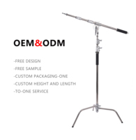 2026 Gaya Baru Fotografi Profesional Heavy Duty Silver Stainless Steel C-stand Light Stand Flash/LED Lights Softboxes