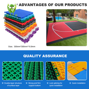 Piastrelle per Pavimenti Sportivi Modulari a Doppio Strato in PP, Pavimentazione Sospesa per Campi da Basket e Futsal - Product Image 4