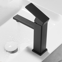 Robinet d'évier de salle de bains Robinet d'eau Lavabos de salle de bains Robinet d'eau noire Robinet mitigeur de lavabo