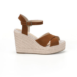 Sandali Estivi alla Moda con Tacco Alto e Piattaforma per Donne, Comodi <span class=keywords><strong>Zeppe</strong></span> da Esterno con Suola Morbida Stile Espadrillas - Product Image 4