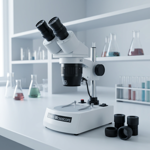 Biological <b>Microscope</b> 20x 40x Magnification Manual Focus 10mm Focusing Distance Manual Calibration MAYALAB INSTRUMENT 3 Years - Product Image 1