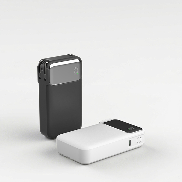 OEM/ODM Wholesale Portable 10000mAh Design with Built-In Cable Foldable AC Plug PD 22.5W Fast Charging Power Bank