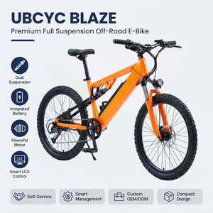 Vélo de montagne électrique à suspension intégrale 48V avec batterie intégrée cachée, frein à disque, 27,5 pouces, vélo électrique tout-terrain pour adultes, pour la conduite sur sentier - Product Image 1