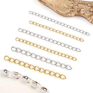 Catena di Estensione Impermeabile in Acciaio Inossidabile Placcato <span class=keywords><strong>Oro</strong></span> 18K PVD da 5cm per Collane e Bracciali, Forniture per Creazione di Gioielli Fai-da-Te, Vendita all'Ingrosso - Product Image 1