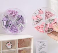 Juego de Clips para Carpetas de Oficina, Clips para Papel, Chinchetas, Juego de Pinzas con Caja Acrílica para Organizador de Accesorios de Oficina, Útiles Escolares