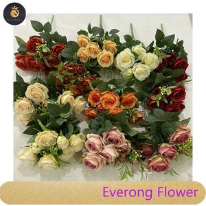 Precio competitivo, buena calidad, 10 cabezas Sophie Rose, flor artificial, rosa para boda - Product Image 1