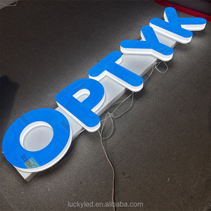Letreros DE LA EMPRESA Led Acrílico Luz <span class=keywords><strong>Letras</strong></span> de canal Exterior 3D Acrílico Frontal y lateral Iluminado Led Tienda Sign - Product Image 1