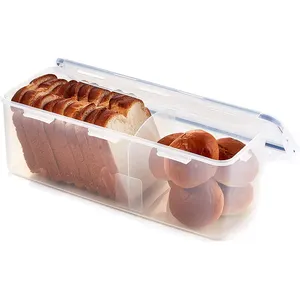 2023 جديد محكم واضح البلاستيك الغذاء نخب حقيبة ورقية لتغليف الخبز مربع تخزين حارس الحاويات حاويات مع قفل غطاء