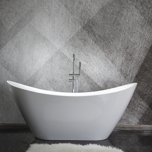 <span class=keywords><strong>Baignoire</strong></span> autoportante ovale blanche pour adultes, <span class=keywords><strong>petite</strong></span> <span class=keywords><strong>baignoire</strong></span> de trempage en acrylique, <span class=keywords><strong>baignoire</strong></span> autoportante pour 1 personne - Product Image 1