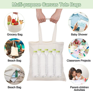 Sac fourre-tout en coton moyen personnalisable, sac long pour étudiants, formation, tutorat, shopping, sac en toile vierge, logo pour fabricant, en stock - Product Image 5