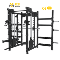 Machine Smith multi-stations en acier robuste, poids net 547 kg, certifiée CE, pour salle de sport et centre de fitness, avec système de croisement de câbles, usage commercial HUANYU