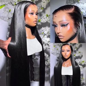 Wig HD Lace Rambut Virgin Kepadatan 250, Wig Lurus Alami 30 Inci, Wig Rambut Asli Lace Front, Wig Rambut Asli Brasil Tanpa Lem - Product Image 2