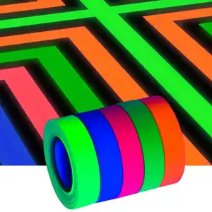 ANTI 0.6 Inch x 16.5 Feet Neon Gaffer Cloth Tape, Fluorescent Uv Blacklight Glow In The Dark Tape For Uv Party