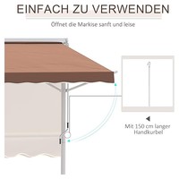 Toldo de aluminio de doble cara Patio dosel Jardín con abrazadera de manivela y marco de aluminio a la venta