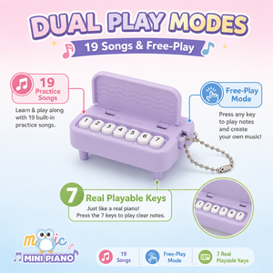 Mini Portachiavi Pianoforte Giocattolo con 7 Tasti Reali, 19 Canzoni Incorporate, Doppia Modalità di Riproduzione, Regalo Educativo Musicale <span class=keywords><strong>per</strong></span> Bambini dai 3 Anni in su, Macaron OEM ODM - Product Image 2