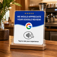 بطاقة أعمال أكريليك بتقنية NFC مع طباعة شعار مخصص، مقاومة للماء، شريحة NTAG213 RFID بتردد 13.56 ميجاهرتز للدفع في المطاعم/المقاهي/الفنادق/المحلات