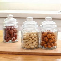 Toples penyimpanan kaca transparan desain Modern, untuk dapur, Jam biji-bijian bumbu, teh, nasi, untuk penggunaan pesta