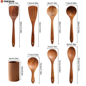Kitchen 15-Piece Teak Wooden Utensils for Cooking Natural Teak Utensil <b>Set</b> with Premium Gift <b>Box</b> - Product Image 4