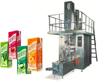Máquina de envasado de llenado y sellado de cajas de cartón con forma de ladrillo de jugo a precio de fábrica con Aplicador de pajita para 125ml 200ml 500ml