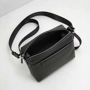 <b>Men</b> Faux Leather Crossbody <b>Bag</b> Adjustable Wide Strap Front Pocket Zipper Closure Daily Business <b>Shoulder</b> Messenger <b>Bag</b> - Product Image 3