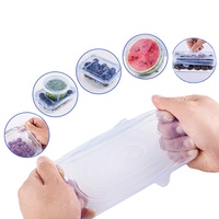 Set de couvercles extensibles en silicone, 6 pièces, couvre-couvercles flexibles, frais, pour nourriture utile