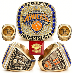 2026 NBA 뉴욕 닉스 농구 챔피언십 링 나무 상자(로고 포함) 청키 쥬얼리 기념품 남성용 선물 신상품 - Product Image 1