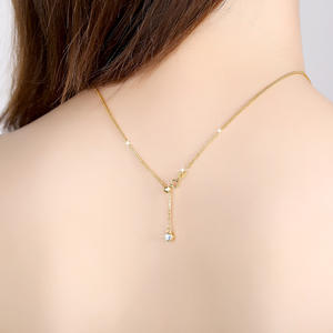 S925 Collar de plata de ley para mujer Cadena <span class=keywords><strong>Chopin</strong></span> Ajuste de extensión retráctil Cadena universal Chapado en oro rosa de 18K - Product Image 4