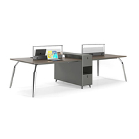 Poste de Travail pour Employés Financiers – Combinaison Bureau 2 ou 4 Personnes Face-à-Face – Table d'Ordinateur Simple et Moderne en Bois