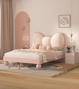 Divano letto moderno in legno massello, confortevole, a grandezza naturale, colore crema, con design a fiocco e rivestimento in cotone, <span class=keywords><strong>per</strong></span> la <span class=keywords><strong>cameretta</strong></span> delle bambine - Product Image 4